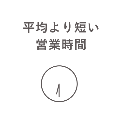 平均より短い営業時間
